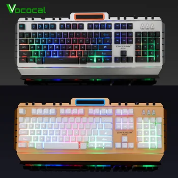 

Vococal LED Backlit 104 Key USB Wired Gaming Gamer Keyboard Keypad for Computer LOL Overwatch Csgo with Similar Mechanical Feel