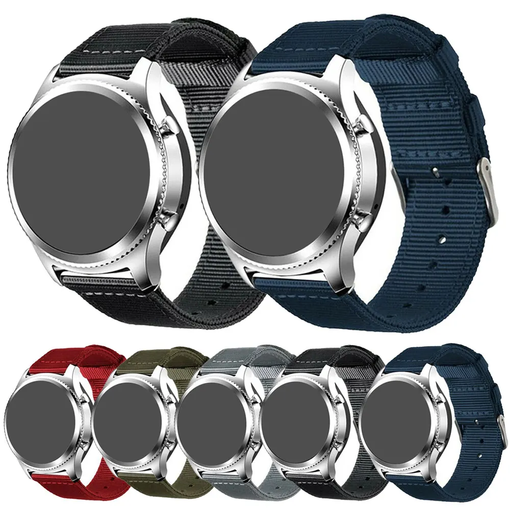 

22MM Replacement Adult Watch Strap for LG Samsung Fossil Q Huami Huawei Nylon Canvas Quick Release Watchbands Bracelets
