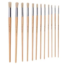 12Pcs Round Head Bristle Hair Paint Brush Wood Handle Oil Acrylic Painting Brush for Artist Painting Brushes Art Supplies 12Pcs Round Head Bristle Hair Paint Brush Wood Handle Oil Acrylic Painting Brush for Artist Painting Brushes Art Supplies