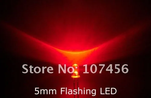 100 Pz/Lotto 5Mm Led Rosso Lampeggiante (5000Mcd)5Mm Rosso Lampeggiante 5Mm Diodo A Emissione Luminosa Lente Trasparente Per Acqua
