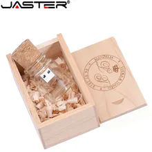 JASTER, Новое поступление, сумка-мессенджер, бутылка usb 2,0, карта памяти, стеклянная бутылка, usb флеш-накопители, деревянная пробковая флешка, 16 ГБ, 32 ГБ, 64 ГБ