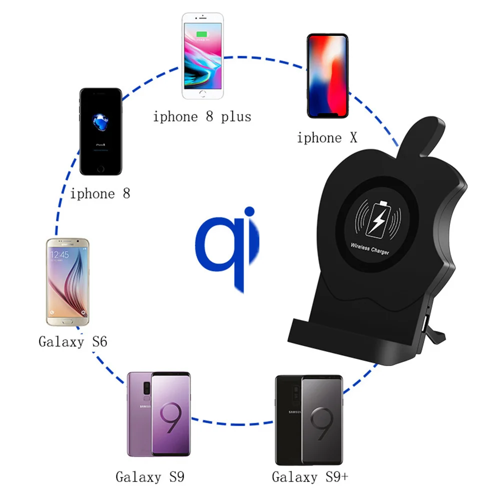 AIYIMA QI Беспроводное зарядное устройство для iPhone X XS XR 8 8Plus автомобильный держатель