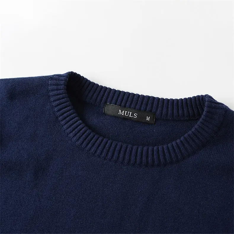 2018 Autumn 5XL O Neck Pullovers Men Sweater MuLS Brand 100% Cotton knitted Sweater Jumpers Male Knitwear Spring Winter New Navy-04