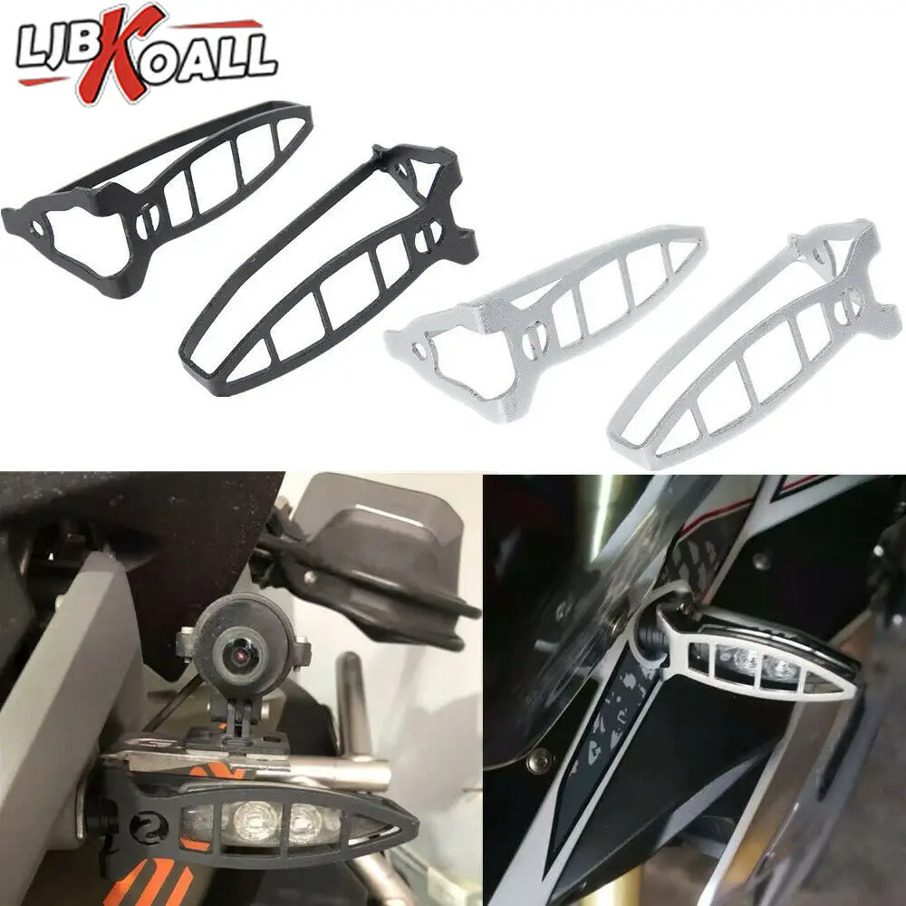 Aluminum Front Moto Turn Signal Indicator Light Grill Protector Cover