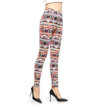 Aztec Ethnic Tribal Printed leggings Women Multicolor Leggins Slim High Waist Leggings American Original Order from aztec to high tech