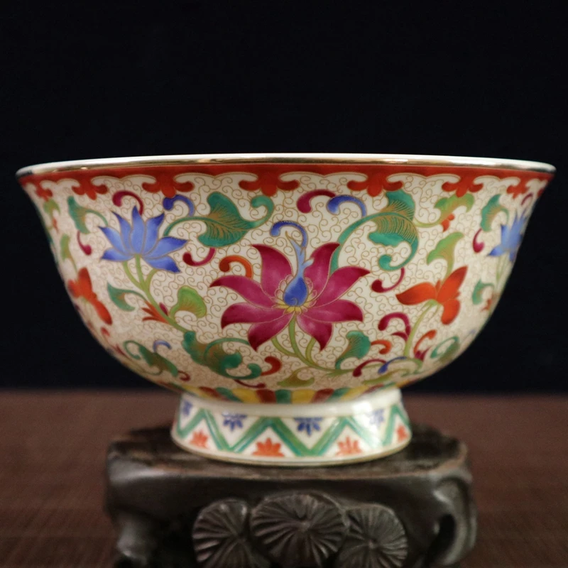 

Delicate Chinese Famille Rose Porcelain Enamel Colorful Bowl Painted with Flowers and Peacock with Qianlong mark NO.2