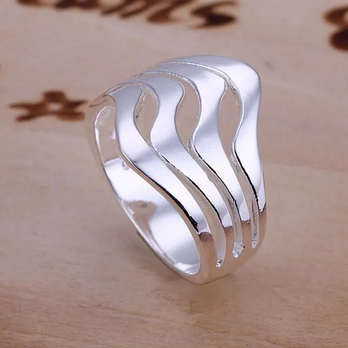 925 ювелирные изделия посеребренное кольцо, высокое качество, без никеля, антиаллергенное кольцо с водяными волнами junr dzdx