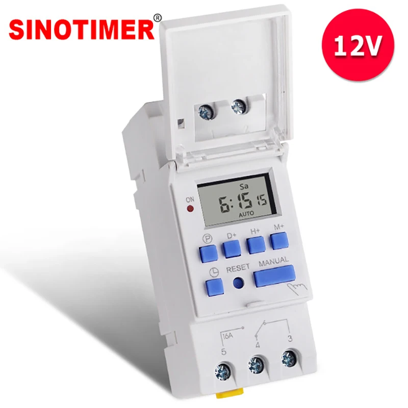 

12V DC AC LED Lighting Digital Time Switch with 7 Days Programmable Function and 1NO+1NC Switch Output Timer Switch