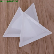 10 шт Пластиковые Треугольные Стразы, бусины, Кристальные украшения для ногтей, сортировочные лотки, белые