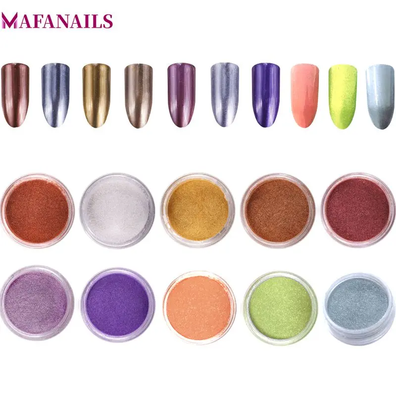 10Colors/Set Magic Nail Powder Mirror Glitter Fine Dust Chrome Art Decorations Kits 10Jars Manicure Pigment%$F# | Красота и здоровье