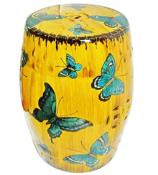 

Indoor ceramic Antique drum porcelain garden stool Glazed hand painted round ceramic antique chinese ceramic garden stools