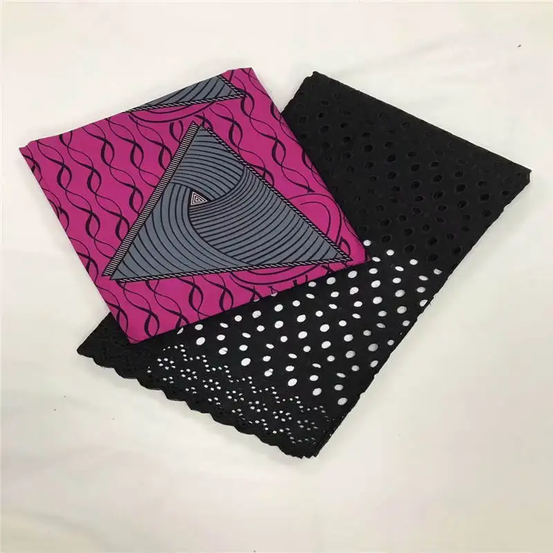 

DF!(3+2.5yards/set ) high quality embroidered African wax lace fabric plus French net lace set 2019 new design for party! J61015