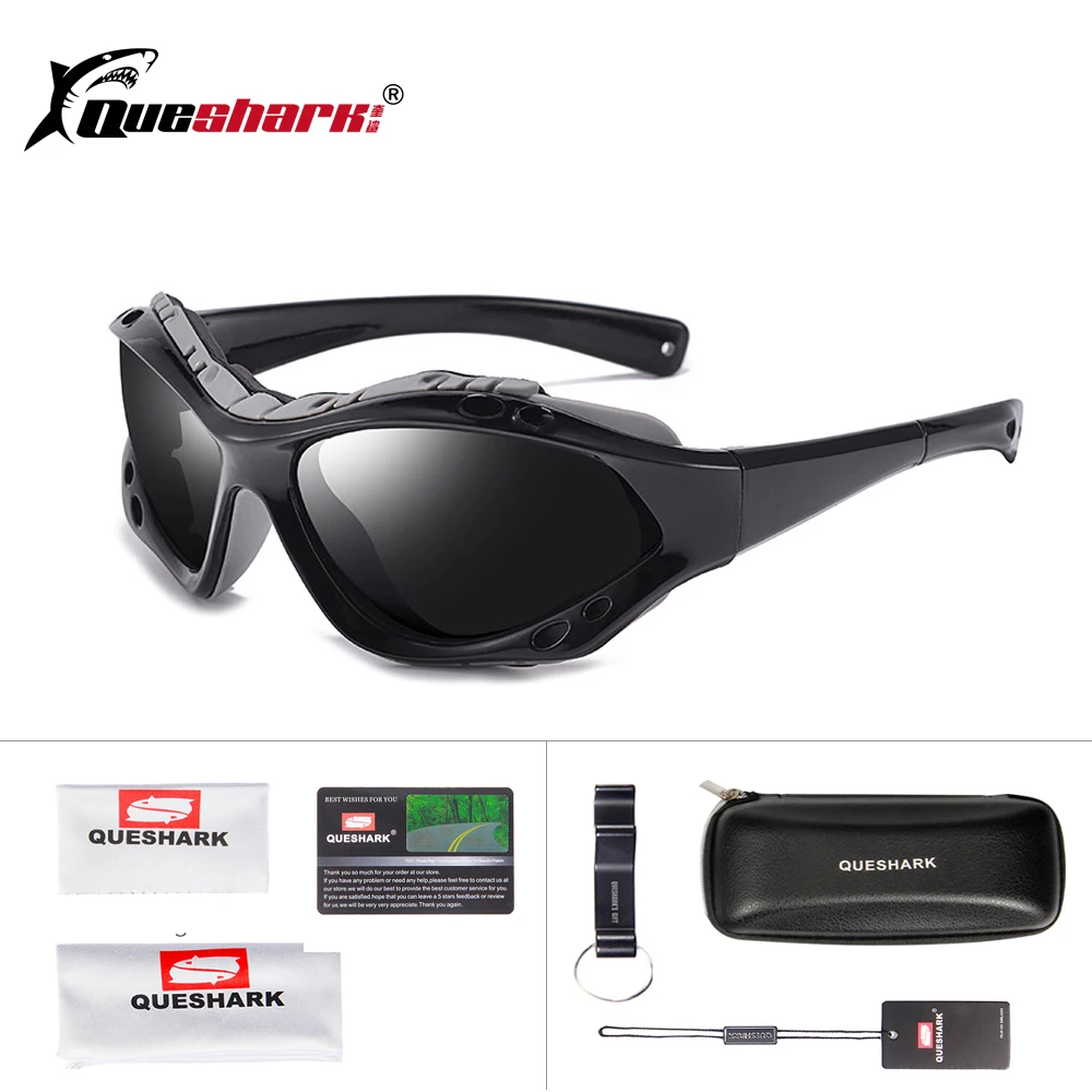 

Queshark Unisex Polarized Cycling Sunglasses Outdoor Sports Racing Eyewear Mountain Bicycle Glasses MTB Skiing Goggles