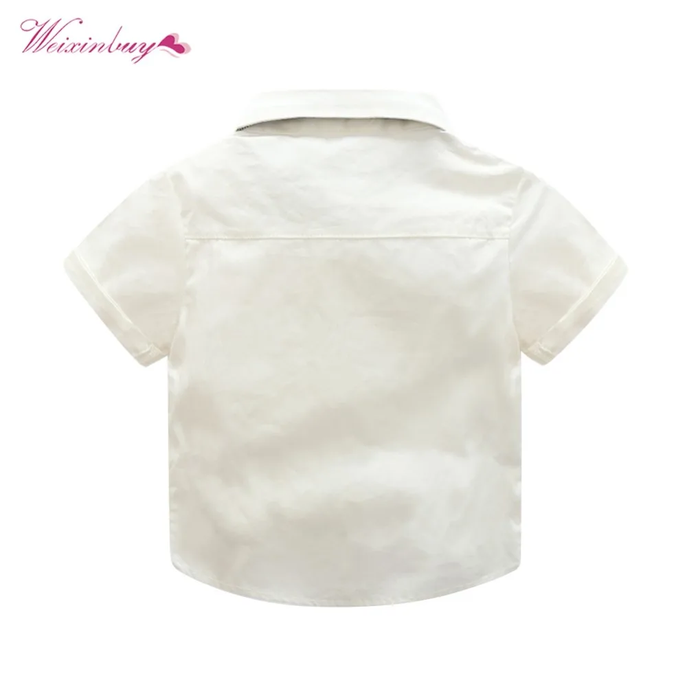 WEIXINBUY/комплект для новорожденных мальчиков, летняя футболка с короткими рукавами Топы+ комбинезон, комплекты джентльмена, комплект из 3 предметов