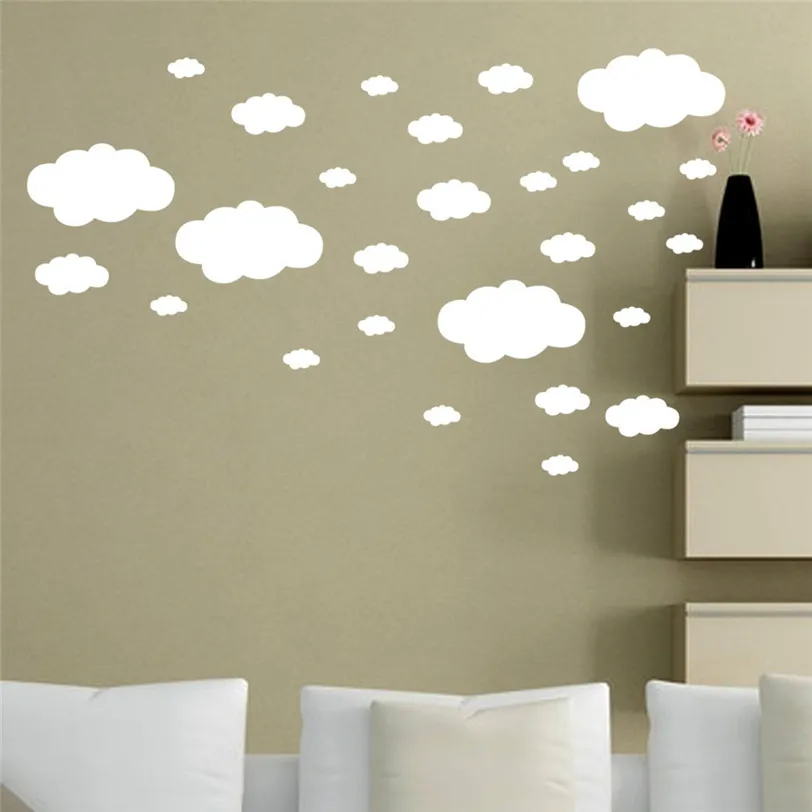 Us 1 12 41 Off 27pcs Clouds Balloon Wall Decals Diy Wall Sticker For Children Kids Room Ceiling Wall Decorative Wallpper Home Decoration 9j22 In