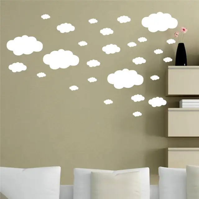 27pcs Clouds Balloon Wall Decals Diy Wall Sticker For Children Kids Room Ceiling Wall Decorative Wallpper Home Decoration 9j22
