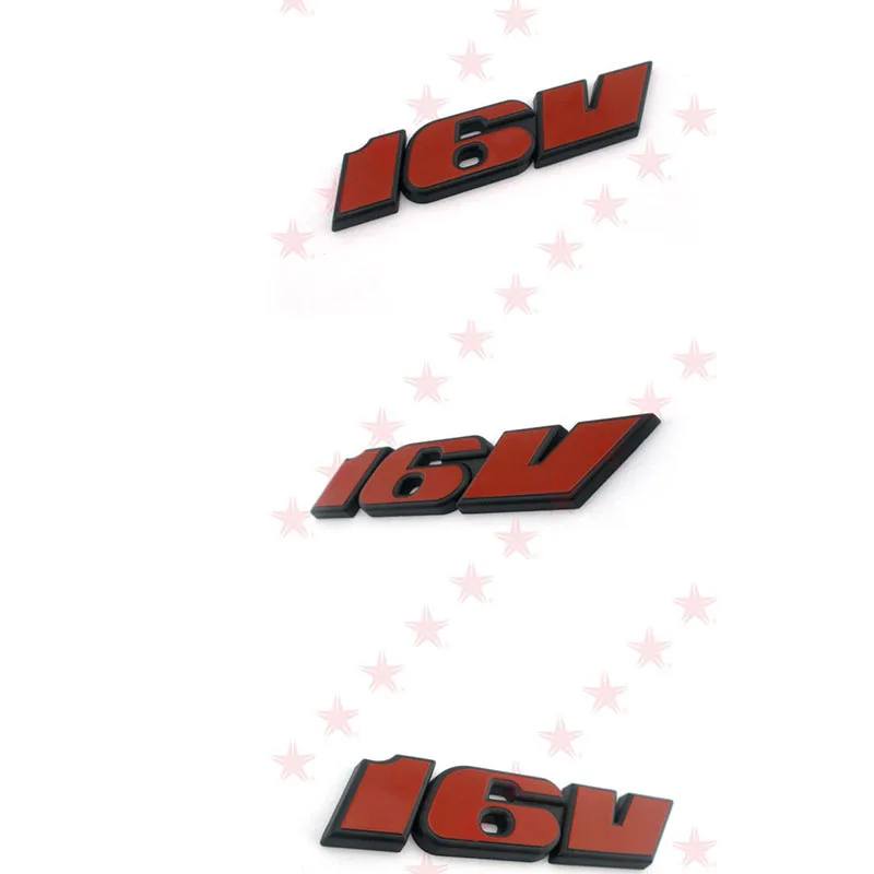 

Red color Auto Lettering 16v Emblem Passat Badge Polo 3D sticker Corrado Emblem Tailgate Logo