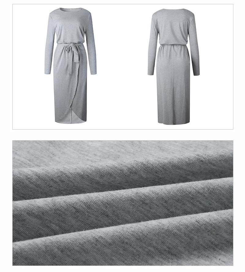 Autumn Bodycon Dress Women Sexy Split Bandage Long Sleeve Plus Size Casual Vestidos Mujer 2018 Maxi Asymmetrical O-neck Dresses  (29)