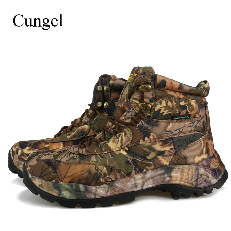 Cungel Winter/Autumn Outdoor Hiking Shoes Sneakers Men waterproof Nylon Military Boots Male Trekking Climbing Camouflage Shoes
