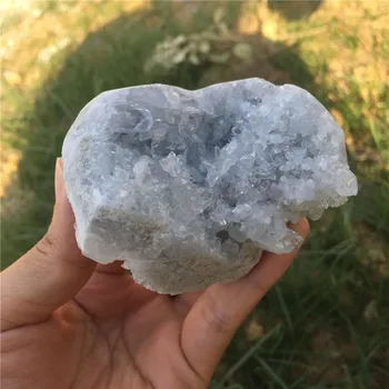 

Rare! 1pcs large size 100% natural blue crystal heart double geodes Reiki healing mineral specimen collection & home decoration
