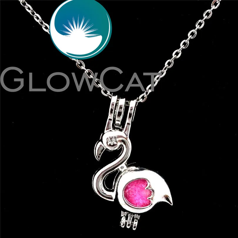 GLOWCAT K655 металлические Фламинго бусины эфирное масло ароматерапия жемчужная