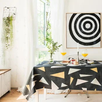 

Simple and modern rectangular tablecloth fabric table cloth cotton and linen art round table square table cloth table