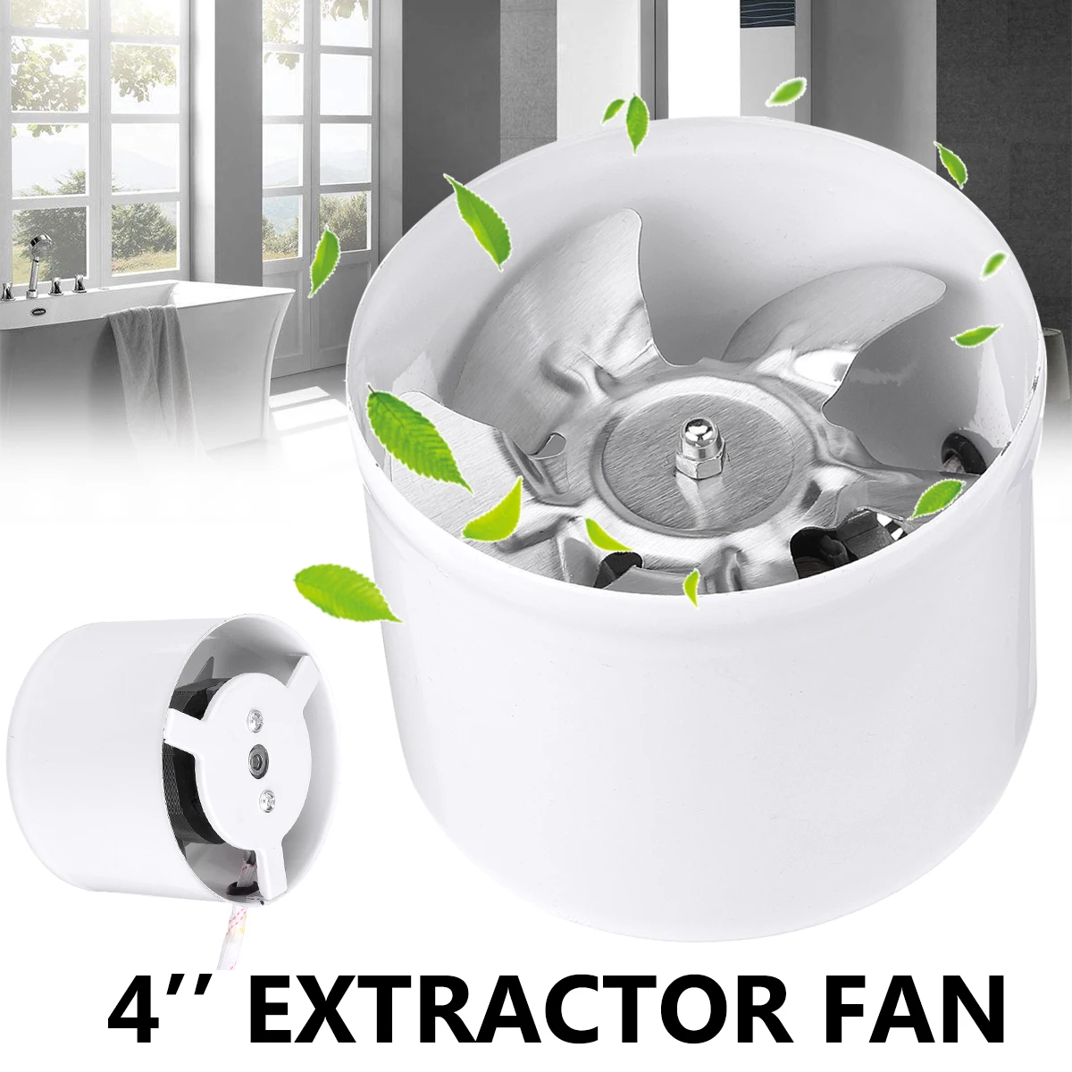 4'' 100mm Round Duct Fan High Speed Toilets Window Exhaust Fan Ventilation Ventilator 220v Quiet Industrial Exhaust Vent Fan