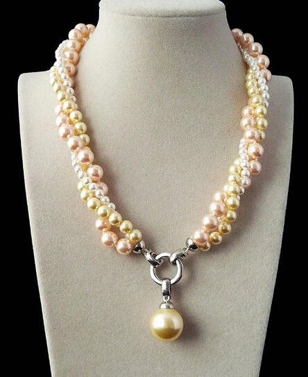 

FREE SHIPPING>>>@@ AS33059 New multiterm and flexible and changeable style shell pearl fashion necklace