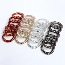 6 шт./компл. телефонная линия ободки для волос Веревка Простой волос резинка высокие эластичные фартук G0418