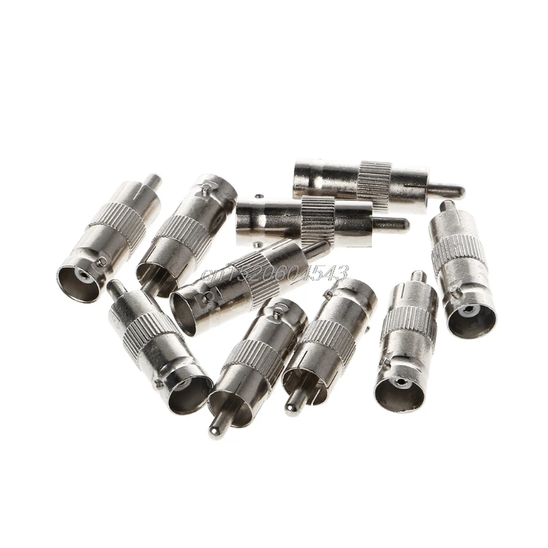 

10 Pcs BNC Female Jack to RCA Male Plug Coax Cable Adapters R06 Drop Ship