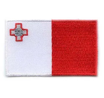 

Malta Flag Badges/Embroidery Patch with Heat Cut Broder and Iron On Backing Free shipping by Post