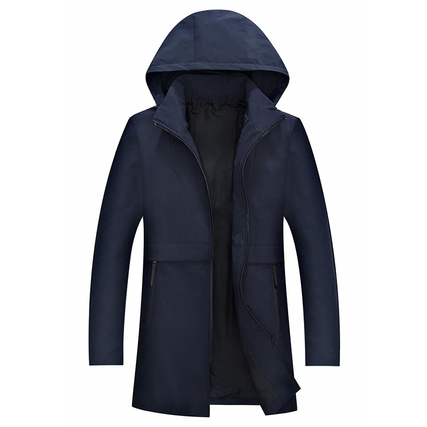 Jeunesse Automne Coupe Longue 2018 Capuchon Éclair Hiver Style Décontractée bleu Hommes Noir Fermeture Tranchée À De Nouveau D'affaires vent Manteaux X8q8wd