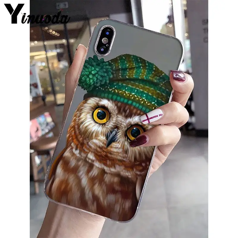 Yinuoda чехол для телефона из ТПУ с изображением Ночной Совы iPhone 6S 6plus 7 7plus 8 8Plus X Xs MAX 5