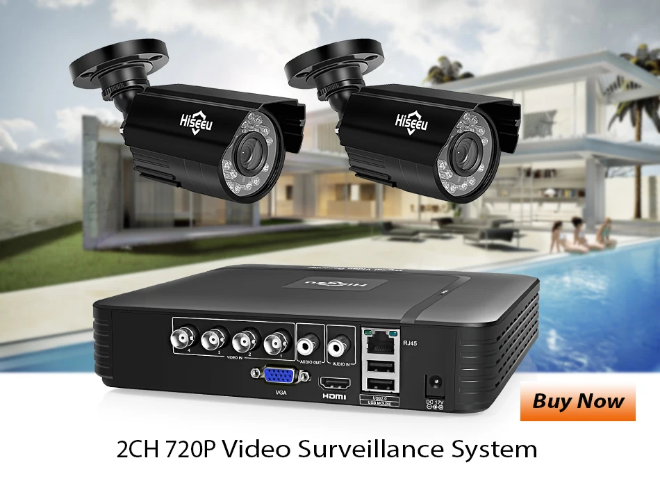 Hiseeu 4CH CCTV системы 1080 P HDMI аналоговая камера высокого разрешения, система видеонаблюдения, цифровой видеорегистратор 4 шт. 1080 2,0 MP вариант