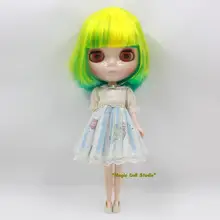 [Nbl055] Лидер продаж года Блит Кукла# желтый с зеленым короткие волосы подчеркивает без Bang Блит куклы 1" Кукла составляют куклы