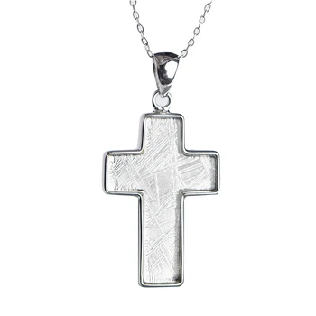 

Genuine Gibeon Iron Meteorite Pendants 39x26x5mm Moldavite 925 Silver Beads Anniversary New Gift Women Necklace Pendant AAAAA