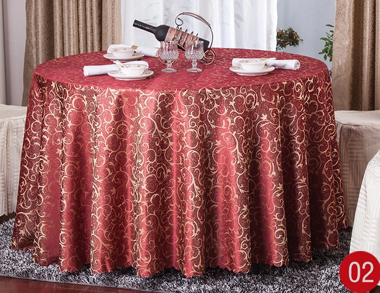 Buy Gold Round Luxury Polyester Tablecloth Tablecloths