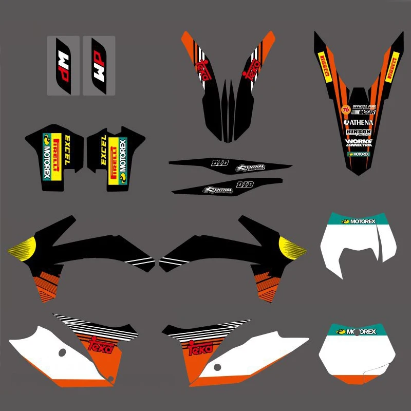 Мотоцикл команда графика фон Наклейка Набор для KTM EXC SX SXF XC XCF XCW XCFW 125 150 200 250 350 450 500