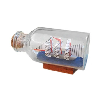 

Mini Sailing Boat Drift Bottle Charm Small Cork Glass Home Decor Miniatures Mediterranean Style P2