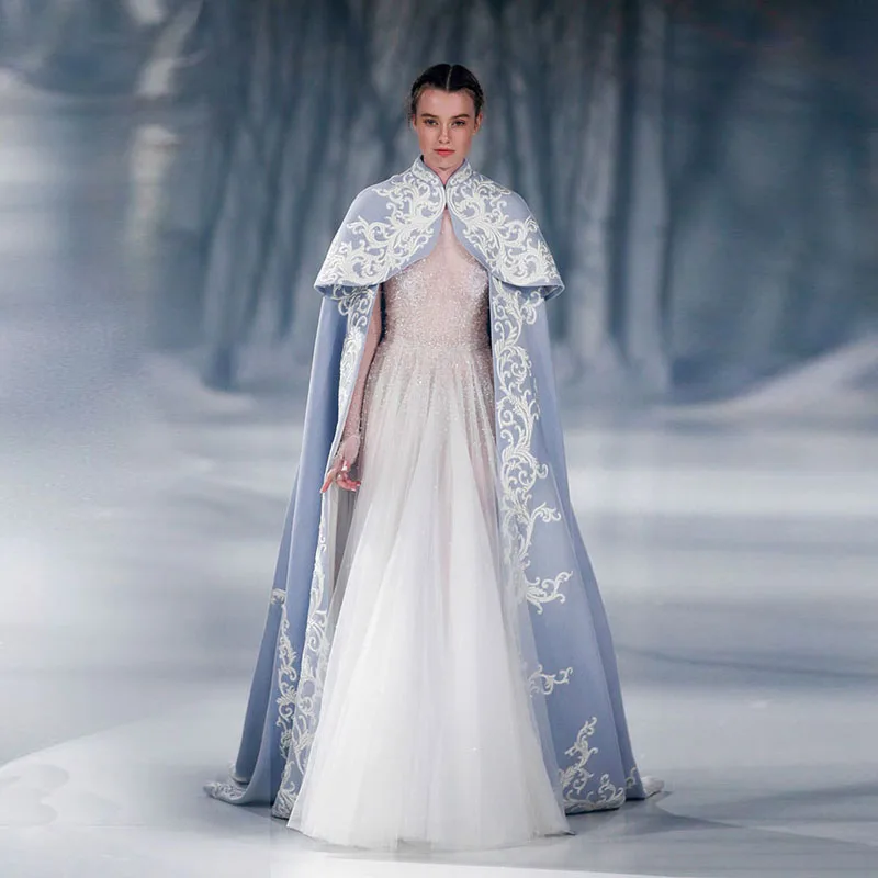 bridal cape with sleeves