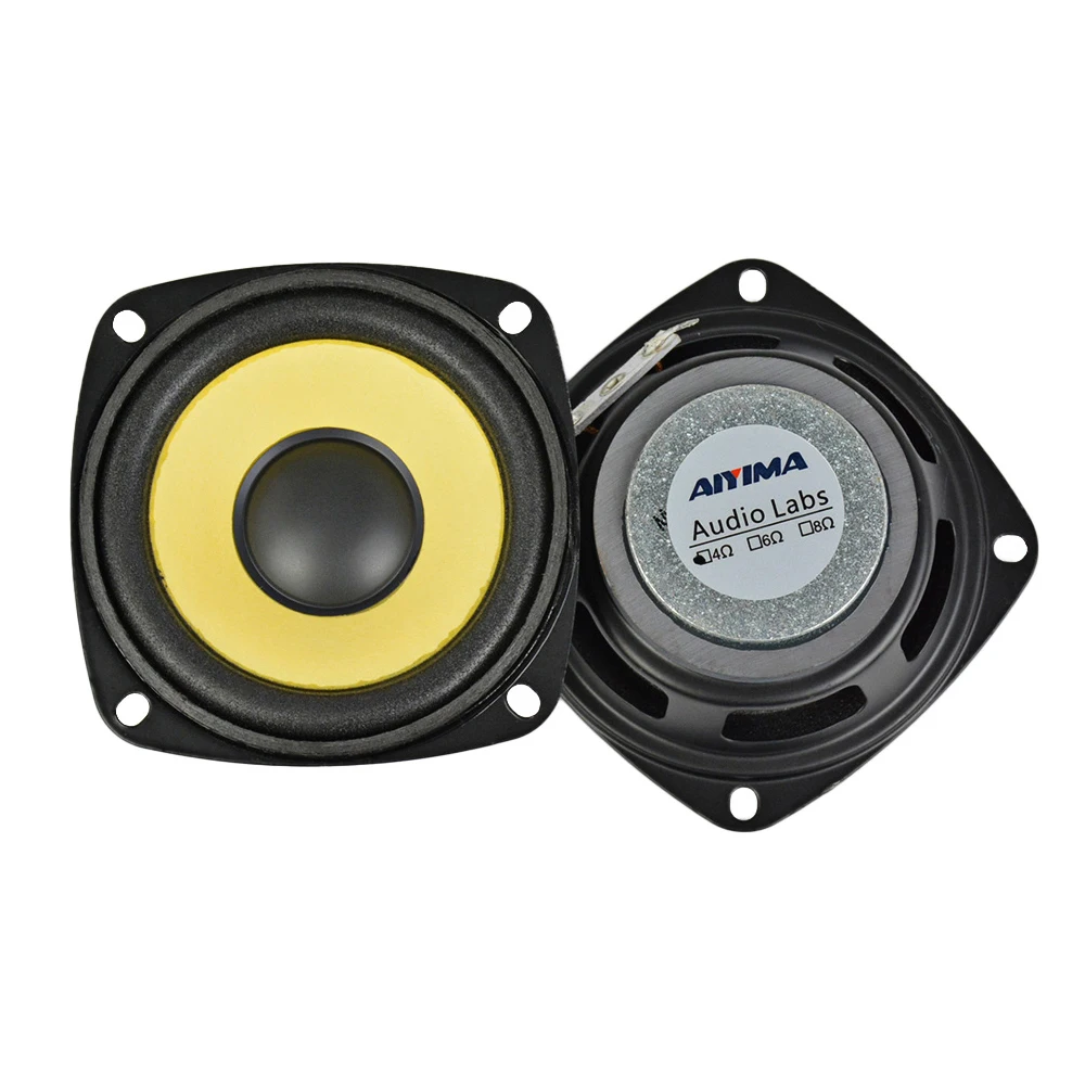 AIYIMA 2pcs 3 дюймовый Полнодиапазонный динамик 4 Ом 10 Вт Золотой Поролоновый край