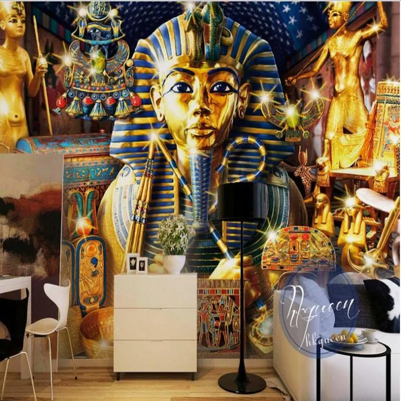 wellyu Custom large scale murals ancient Egyptian l style golden