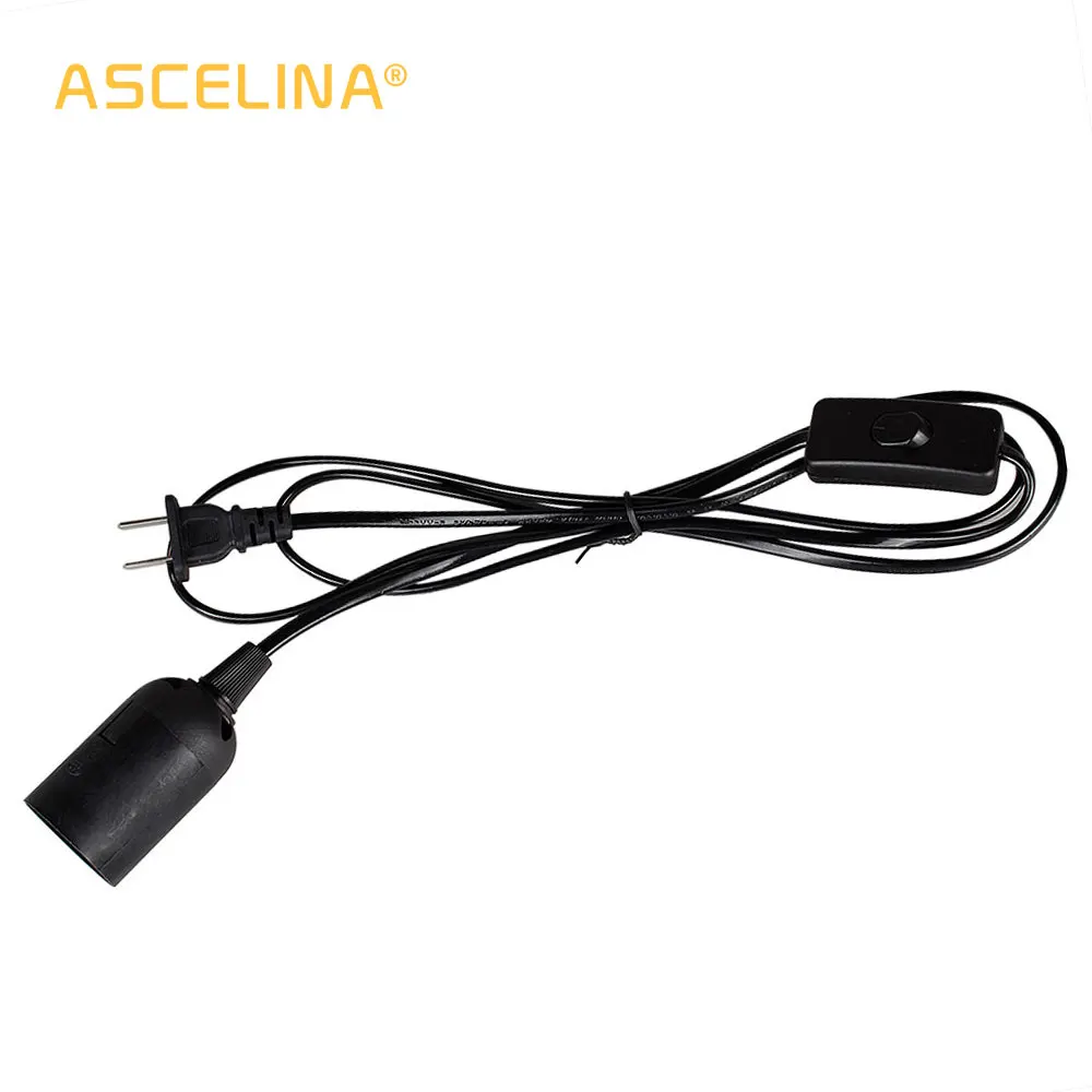 

ASCELINA 1.8m electrical wire On Off Power Cord with Button Switch EU/US Plug Wire Extension Electrical Cables Wires DIY Wires