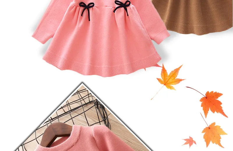 Kids Girls Knitted Dress Long Sleeve Dresses For Girls Winter 2018 Party Princess Kids Dresses For Girls Clothing (2)