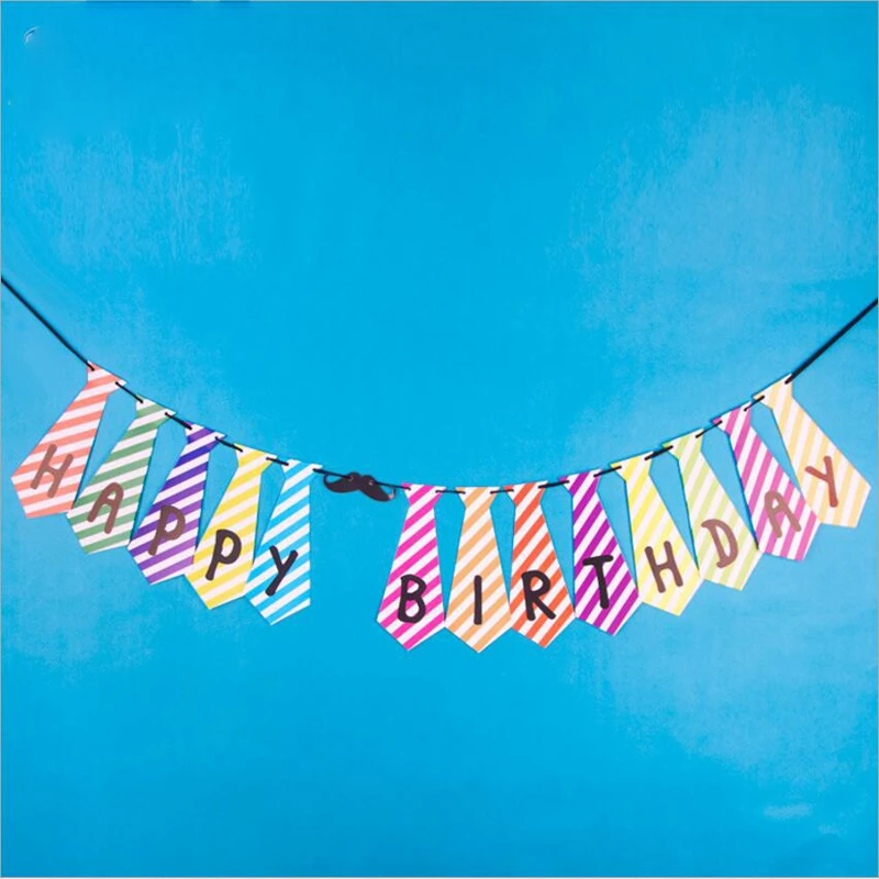 Banderole Decorative Pour Enfants Design Mignon De Cravate Carte Lettre Joyeux Anniversaire Banderole Decorations Pour La Maison Fournitures De Fete De Famille Pour Fete Prenatale Anniversaire Aliexpress
