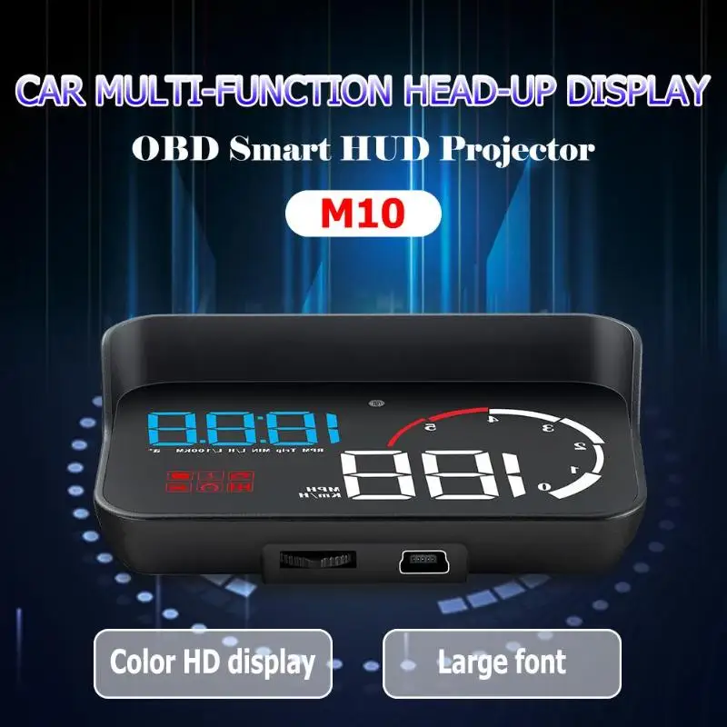 M10 автомобиля HUD OBD II OBD2 лобового стекла Авто Head Up Дисплей проектор Overspeed Предупреждение Системы Напряжение сигнализации