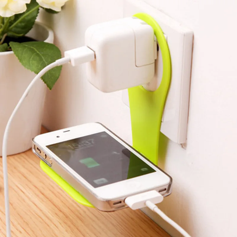 

Folding Mobile Phone Wall Charger Adapter Charging Holder Hanging Stand Bracket Support Charge Hanger Rack Shelf Cell Phone hook