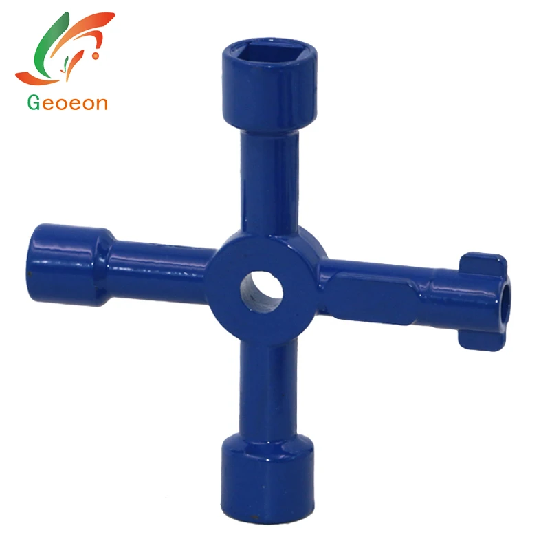 Geoeon Универсальный крестовой ключ многофункциональный 4 способа у-образный ключ сантехник ключи для электрический счетчик газа шкафы негерметичные радиаторы A47 - Цвет: A-Blue