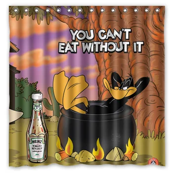 

Daffy Duck Waterproof Fabric Bath Shower Curtain Mildewproof Polyester Bathroom Curtains with Hooks 72"x72"