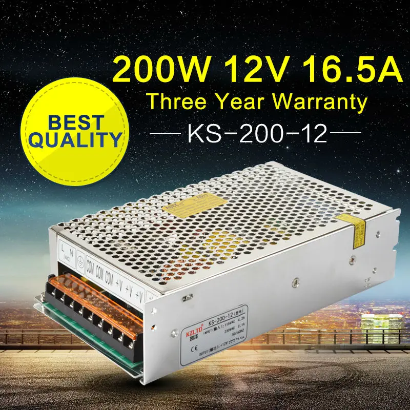 

LED Power Supply 12V 200W LED Driver Adapter AC to DC Transformers for LED Light Building Lighting CCTV Camera High Efficiency